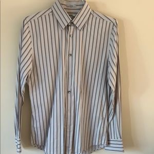 Express 1MX men’s grey striped, fitted shirt, sz S